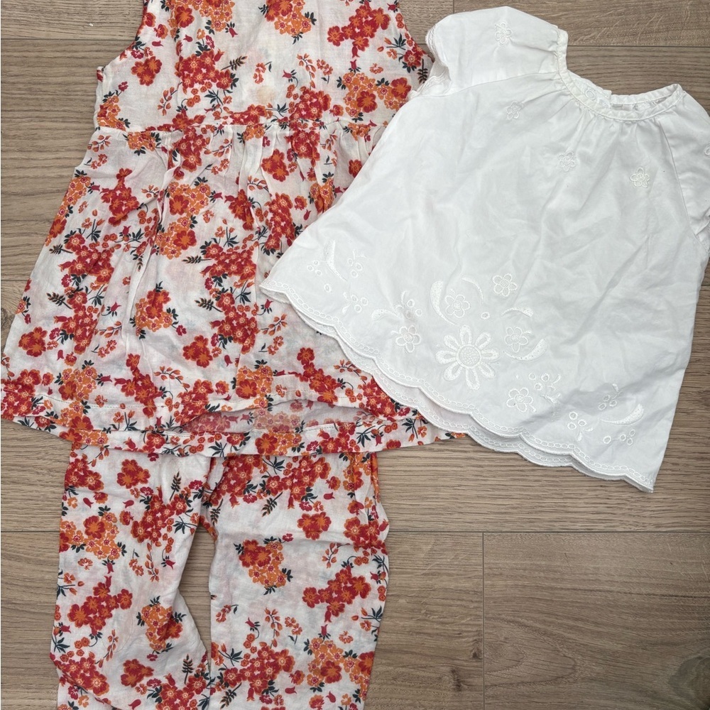 🌸 6M Floral Summer Set – 3PC Lightweight Cotton Outfit EUC 🌸 - Picture 5 of 5